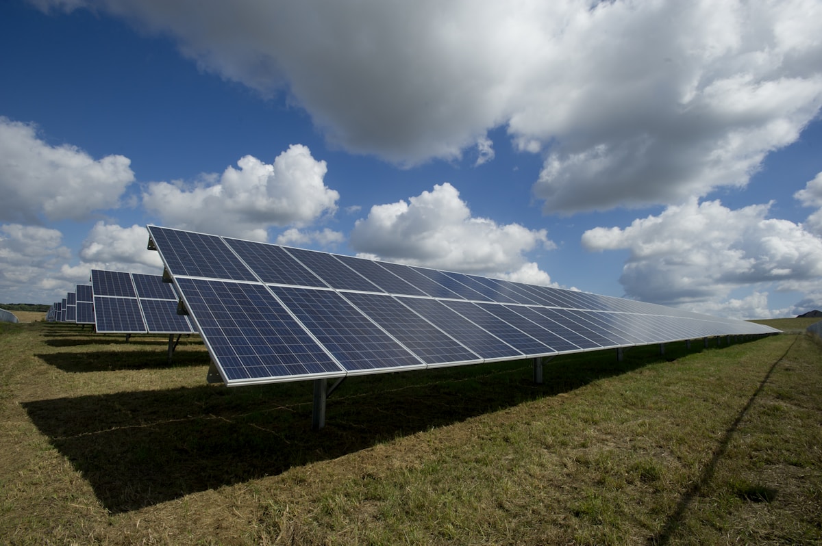 Solar panel installation in a rural community setting